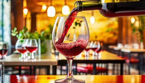 red wine in a restaurant photo