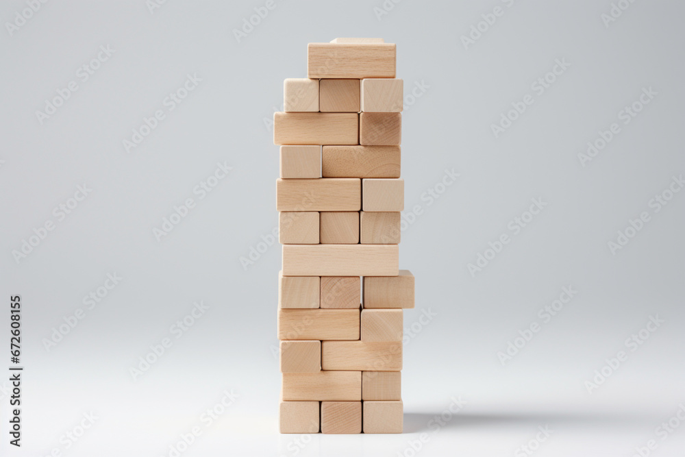 Blocks wood jenga game isolated on white background Blocks wood jenga game isolated on white background