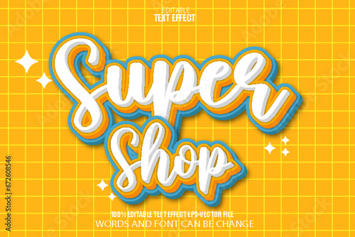 Super Shop Editable Text Effect Cartoon Style