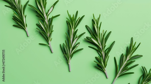AI generated illustration of a vibrant green background featuring a lush array of rosemary sprigs