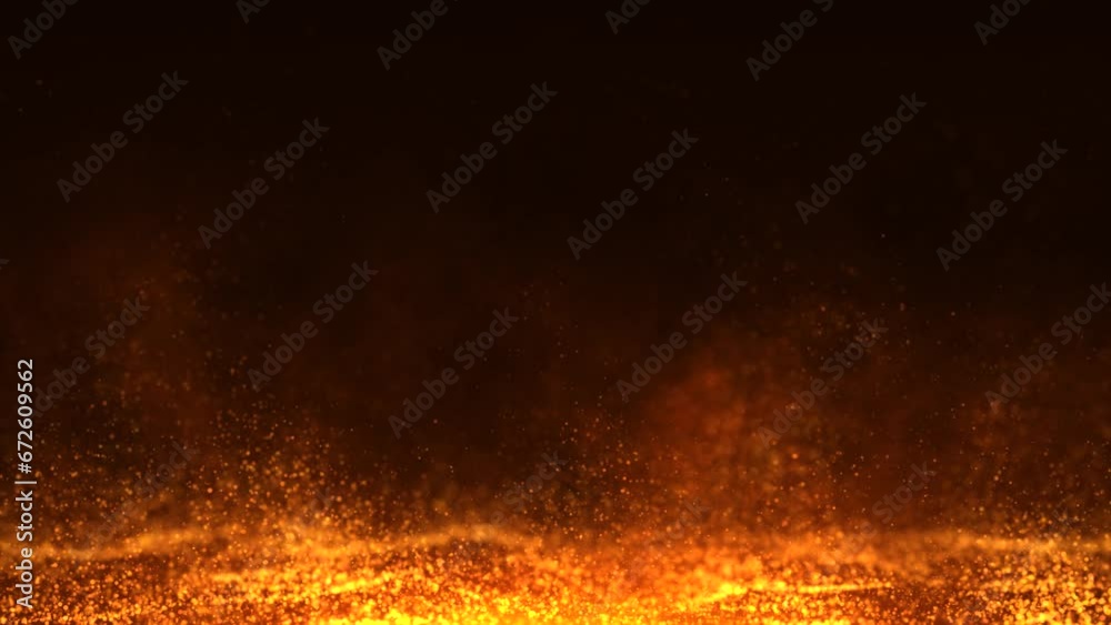 abstract fire and smoke and glowing particles background animation, 4k seamless loop