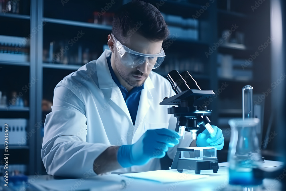 Scientist working with samples in a laboratory Scientist working with samples in a laboratory