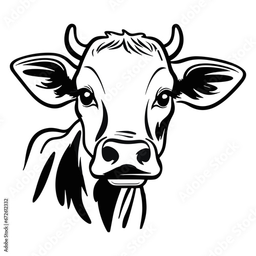 Vector of a cow head design on white background. Farm Animal. Easy editable layered vector illustration. Vector Bull
