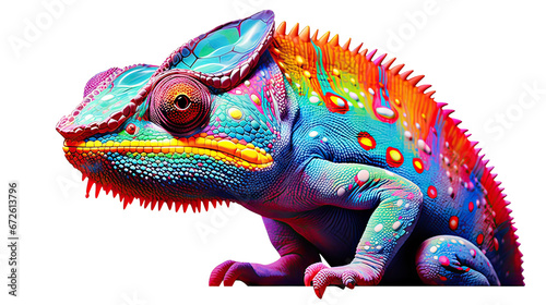 Colorful chameleon Ai Generative photo