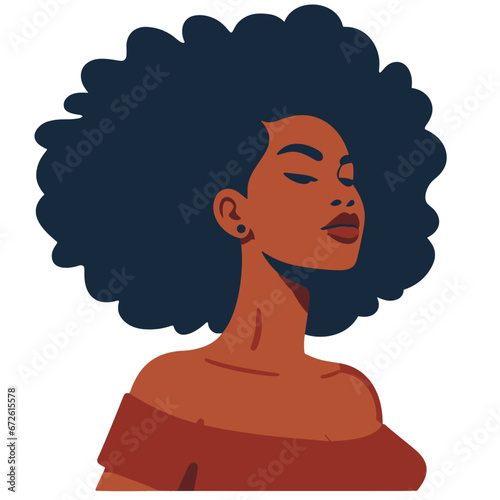 Confident strong afro woman