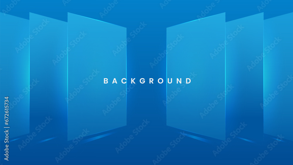 Modern blue background with mirror blue background vertical frame - obrazy, fototapety, plakaty 