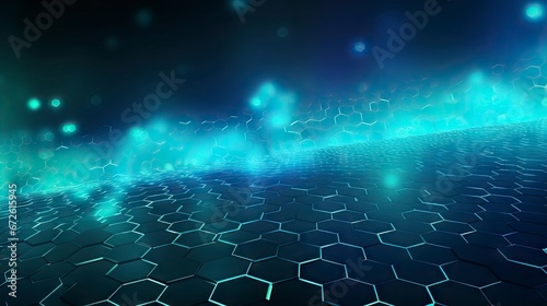 Aqua Bloe and Green Hexagon Background photo