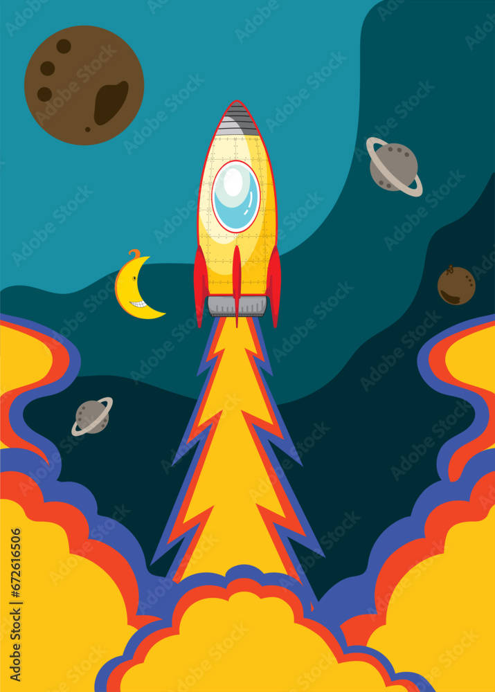 Space Ship fly in the sky Space Ship fly in the sky