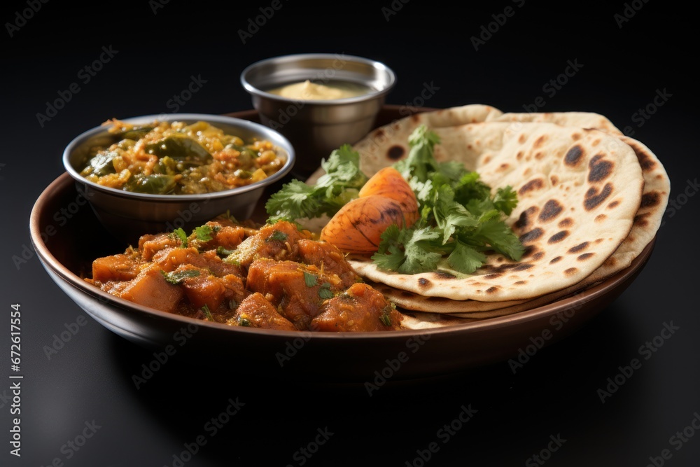 Indian foods whole wheat chapati or chapathi