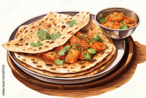 Indian foods whole wheat chapati or chapathi