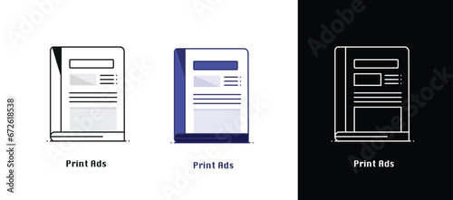 Photography Print Ads Icon: Vintage Vibes with the Awesome Coloring  & Line Black and White