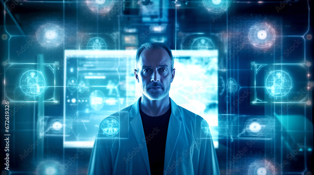 MALE DOCTOR USES NEW MEDICAL TECHNOLOGY. legal AI MALE DOCTOR USES NEW MEDICAL TECHNOLOGY. legal AI