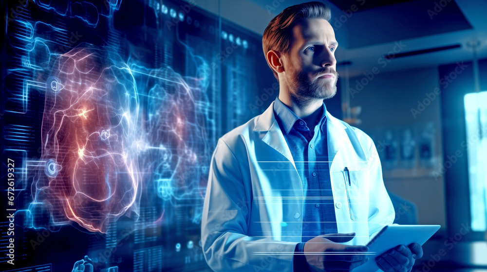 MALE DOCTOR USES NEW MEDICAL TECHNOLOGY. legal AI MALE DOCTOR USES NEW MEDICAL TECHNOLOGY. legal AI
