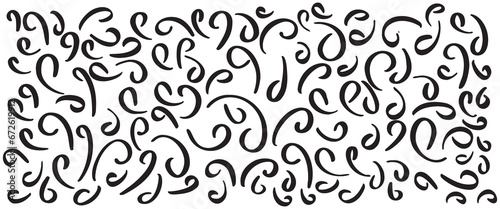 pattern with numbers isolated silhouettes set collection for ornamental print design