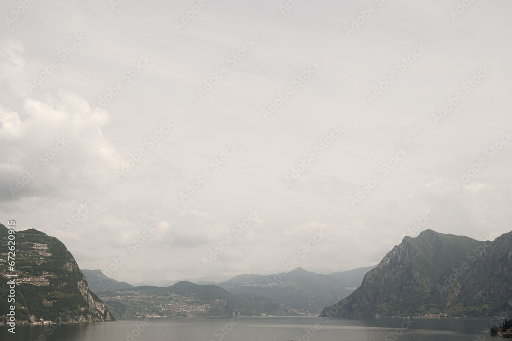 View of a glimpse of Lake Iseo