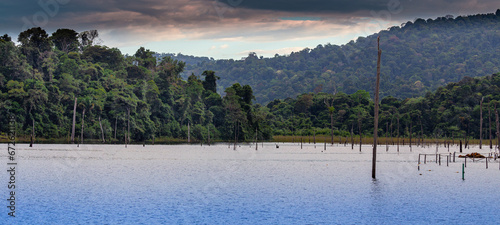 Brokopondo lake reservoir amd Ston Island in Suriname, South America © Rene