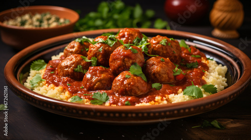 Turkey mince meatballs with couscous chipotle