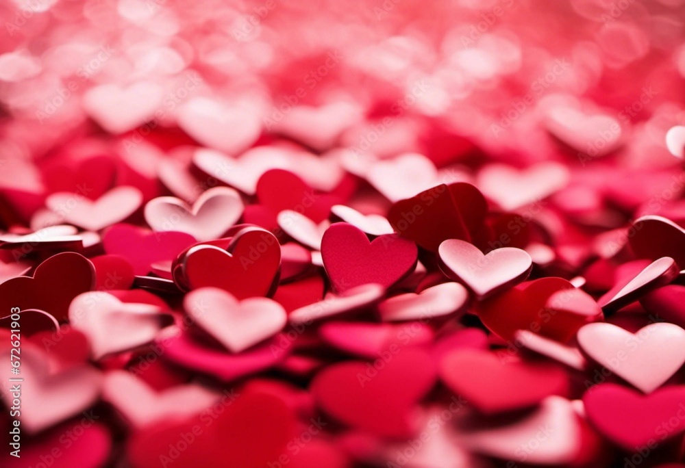 hearts are scattered in a big pile together on pink, background hearts are scattered in a big pile together on pink, background