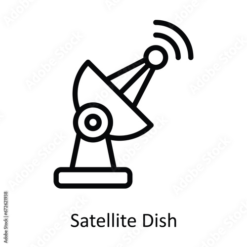 Satellite Dish vector  outline Design illustration. Symbol on White background EPS 10 File