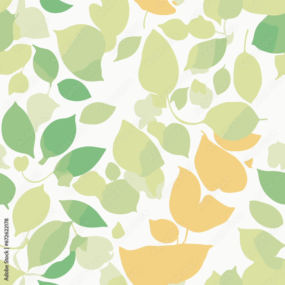 Abstract seamless pattern with leaves. Seamless leaf pattern on white background