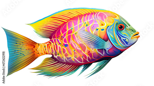 Colorful tropical fish Ai Generative