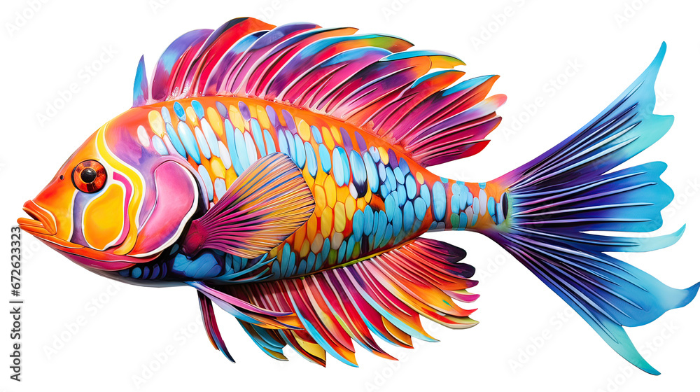 Colorful tropical fish Ai Generative