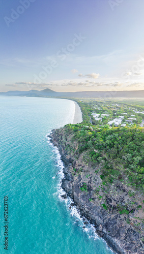 Aerial image of Four Mile Beach and Coastline In Port Douglas Queensland