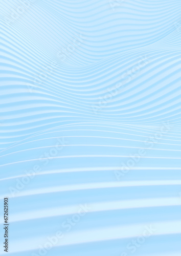 Wave band surface abstract background. 3D illustration.