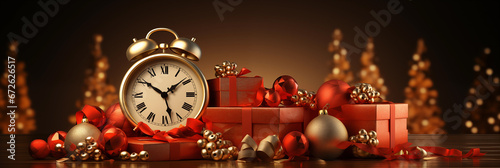 chronomètre et cadeaux de Noël, le compte à rebours à commencé photo