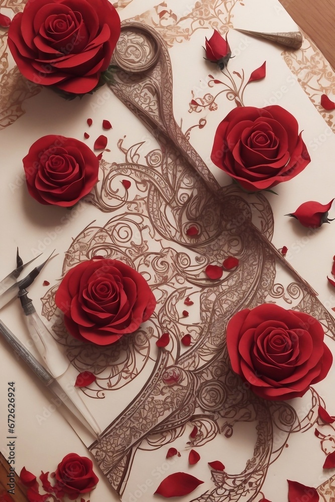 Roses on table Roses on table