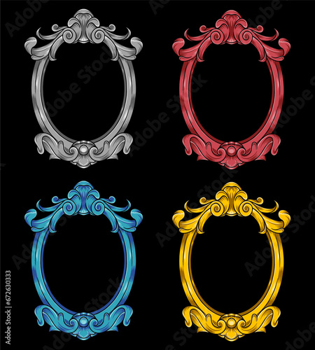 set color of oval border ornament