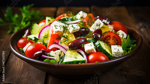 Greek salad with tomato tofu