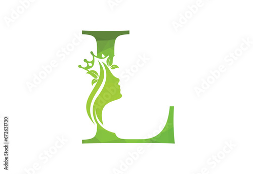  low poly elegant beauty and spa treatment letter L logo.