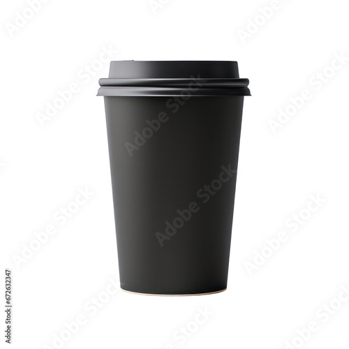 black coffee cup mockup isolated on transparent background,transparency 