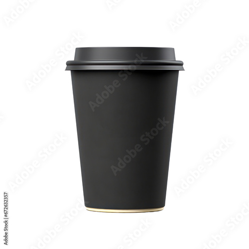 black coffee cup mockup isolated on transparent background,transparency 