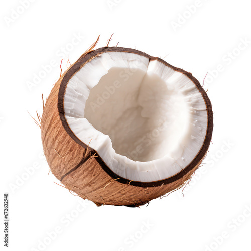 Coconut,white coconut isolated on transparent background,transparency 