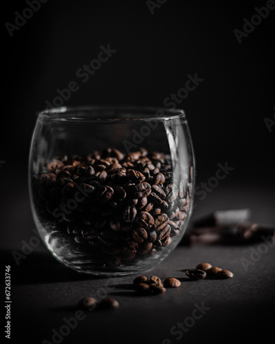picture of coffee beans in the glass