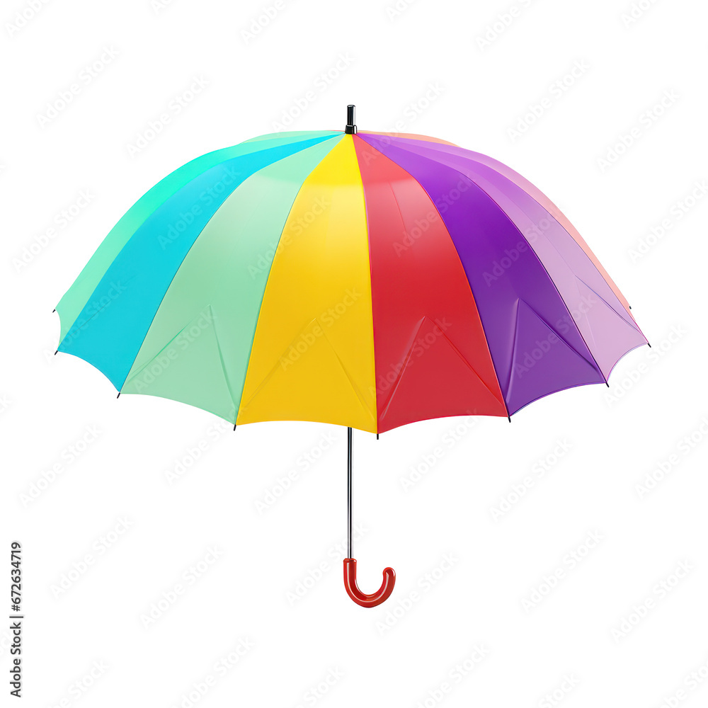 rainbow umbrella isolated on transparent background,transparency 