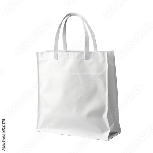 White fabric shopping bag isolated on transparent background,transparency 