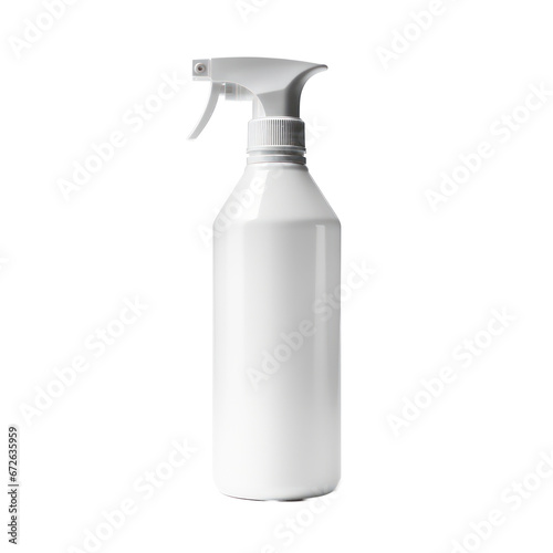 White foggy spray bottle mockup isolated on transparent background,transparency  photo