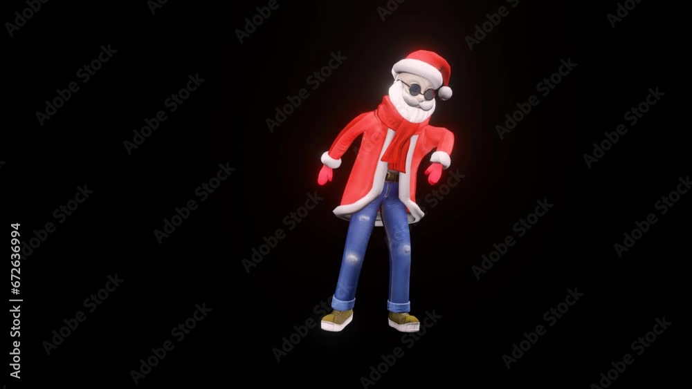 Santa Claus Dance, Merry Christmas and Happy New Year 3d Rendering, Santa Claus Dancing, Santa Claus Dance Animation Loop Cartoon Character. Active Cheerful Stylish Santa Claus Positively Dances Santa Claus Dance, Merry Christmas and Happy New Year 3d Rendering, Santa Claus Dancing, Santa Claus Dance Animation Loop Cartoon Character. Active Cheerful Stylish Santa Claus Positively Dances