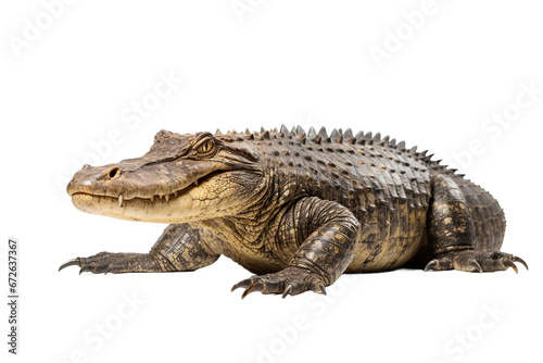 Captivating Alligator Portrait Isolated on transparent background © rzrstudio