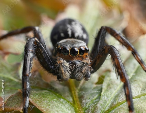 Araignée sauteuse en gros plan : détails fascinants de la faune macro