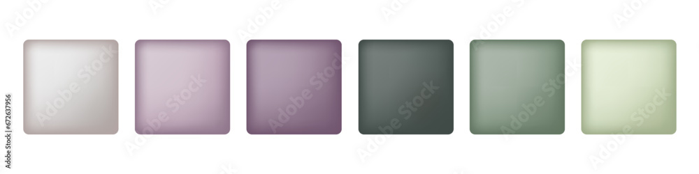 Pastel Wedding color palette. Square samples. Example of harmonious color spots combination. Vector Designer pack of different color. Template for Wedding dress code card. Abstract background.