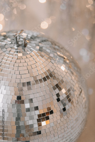 disco ball on a mirror