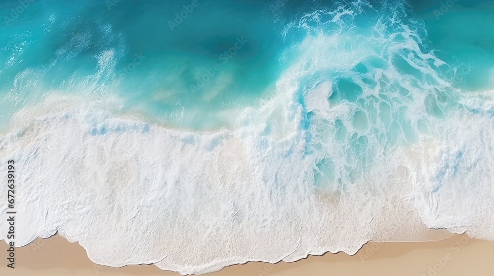 Spectacular Aerial Ocean View: Calm Blue Waters, Single Wave in Deep Sea - Drone Photo Backdrop, Ocean Water