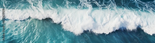 Spectacular Aerial Ocean View: Calm Blue Waters, Single Wave in Deep Sea - Drone Photo Backdrop, Ocean Water