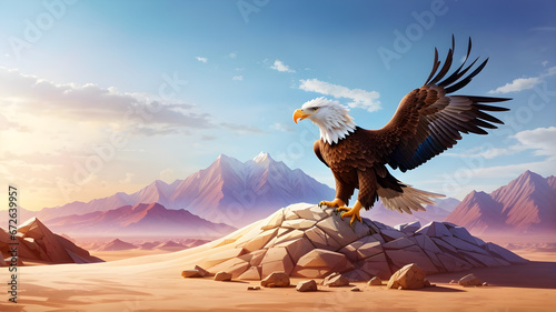 bald eagle in the desert cartoon lock