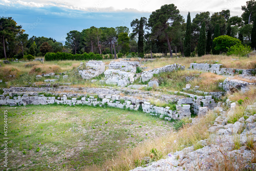 Roman Amphitheater in Neapolis Archaeological Park - Siracusa - Italy