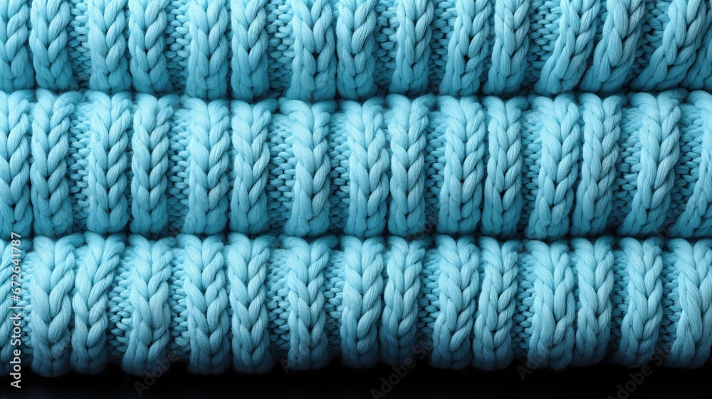 Knitted wool blue background. Handmade fabric texture. Generative AI Knitted wool blue background. Handmade fabric texture. Generative AI